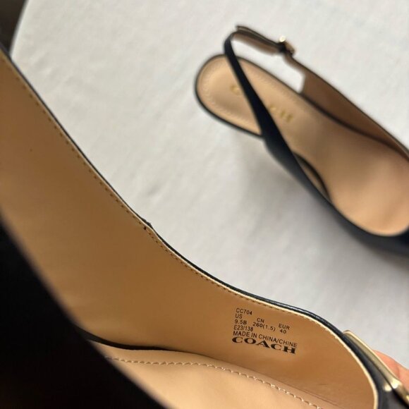 Coach Jillian Slingback Heels Black Leather - Picture 9 of 9